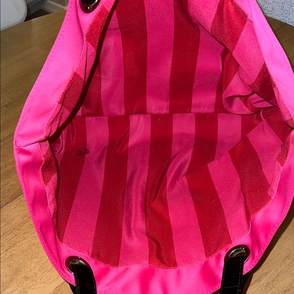 Victoria's Secret Vibrant Pink Tote with Black Handles - Picture 5 of 5